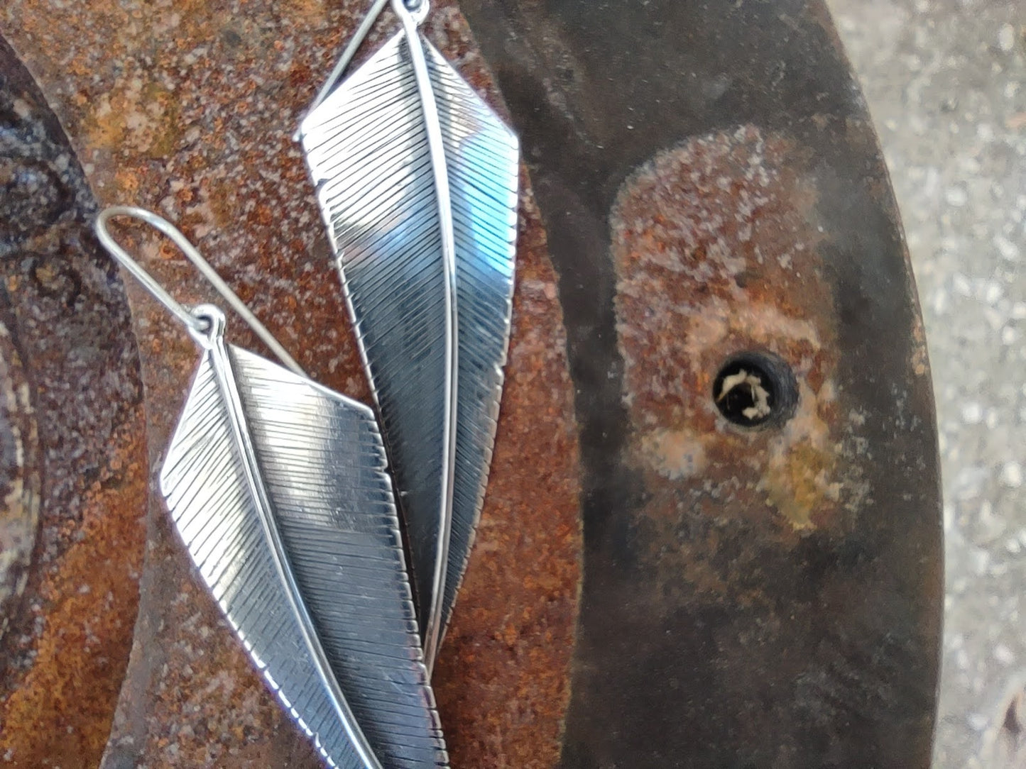 Pendientes Pluma de Plata - ArenasJewelry