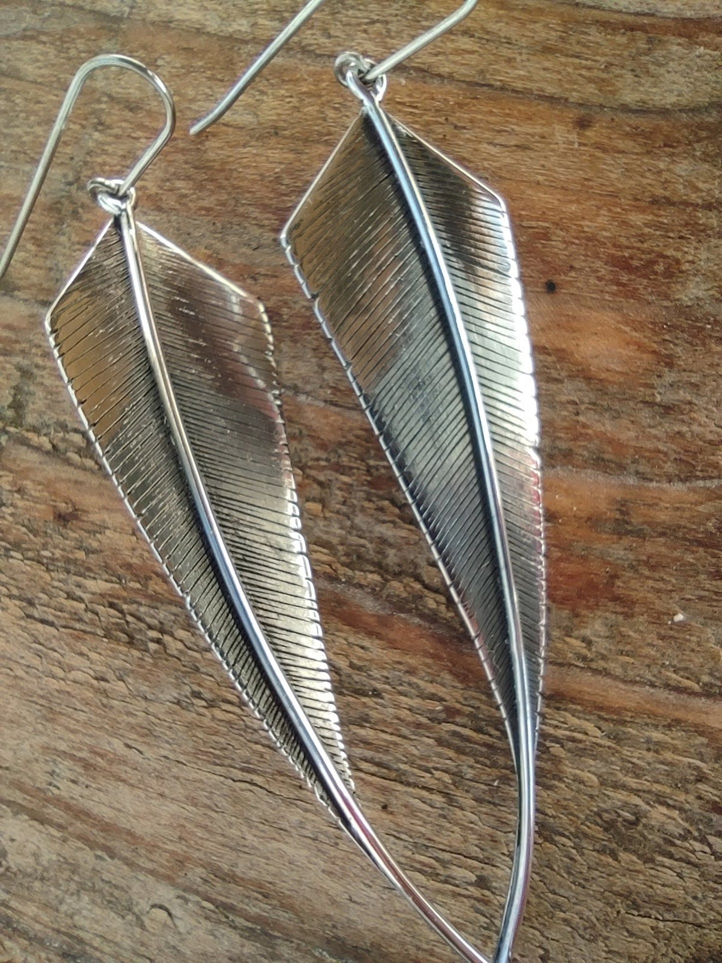 Pendientes Pluma de Plata - ArenasJewelry