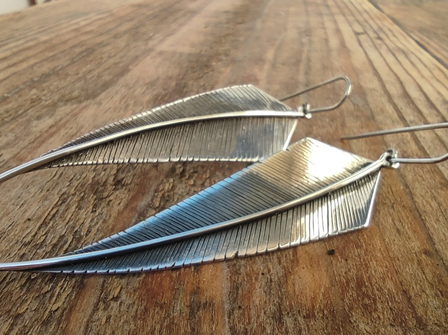 Pendientes Pluma de Plata - ArenasJewelry