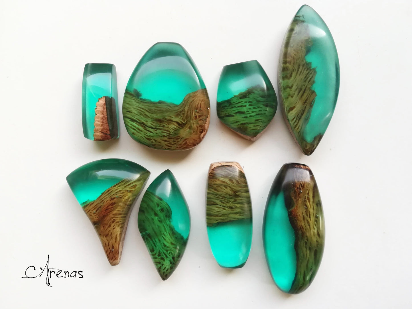 Colgante Resina Epoxi y Maderan | Hoja - ArenasJewelry