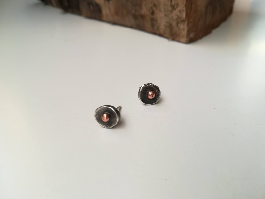 Pendientes Plata Cobre - Pendientes Plata Vieja - ArenasJewelry