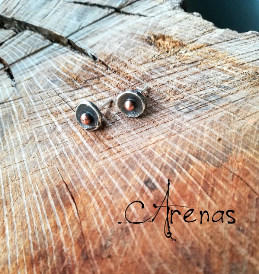 Pendientes Plata Cobre - Pendientes Plata Vieja - ArenasJewelry