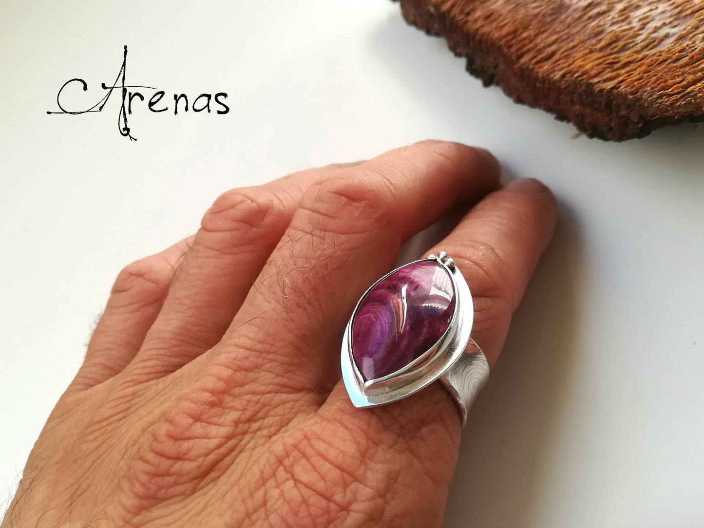 Anillo Spondylus - Anillo Concha Natural - ArenasJewelry