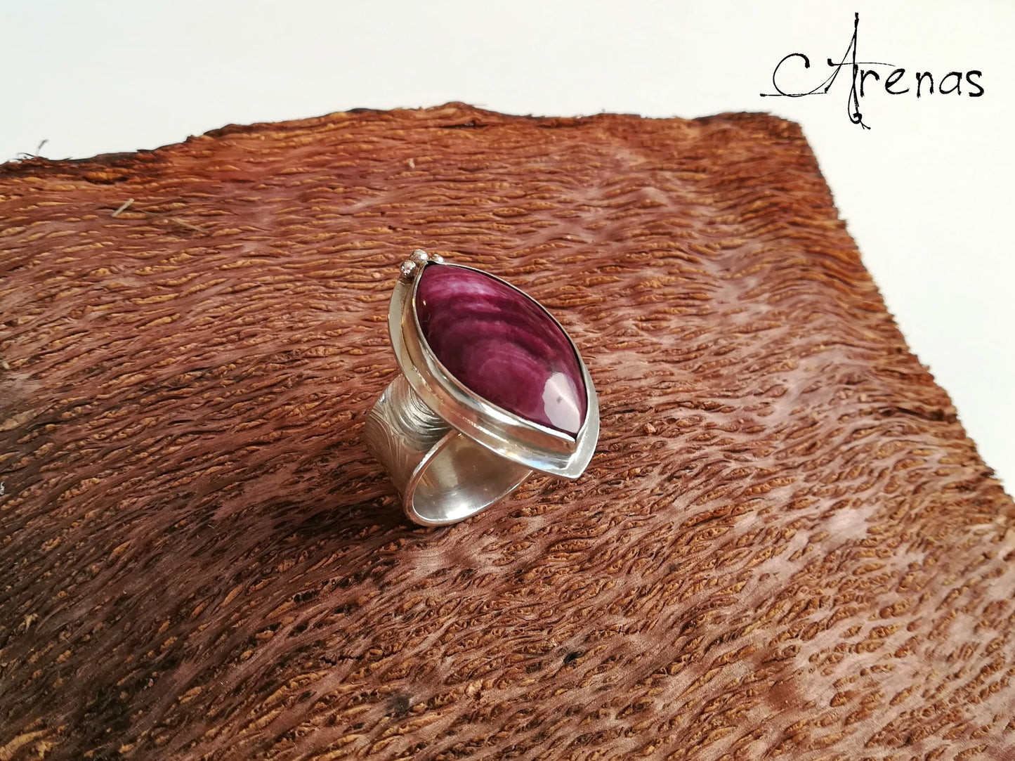 Anillo Spondylus - Anillo Concha Natural - ArenasJewelry