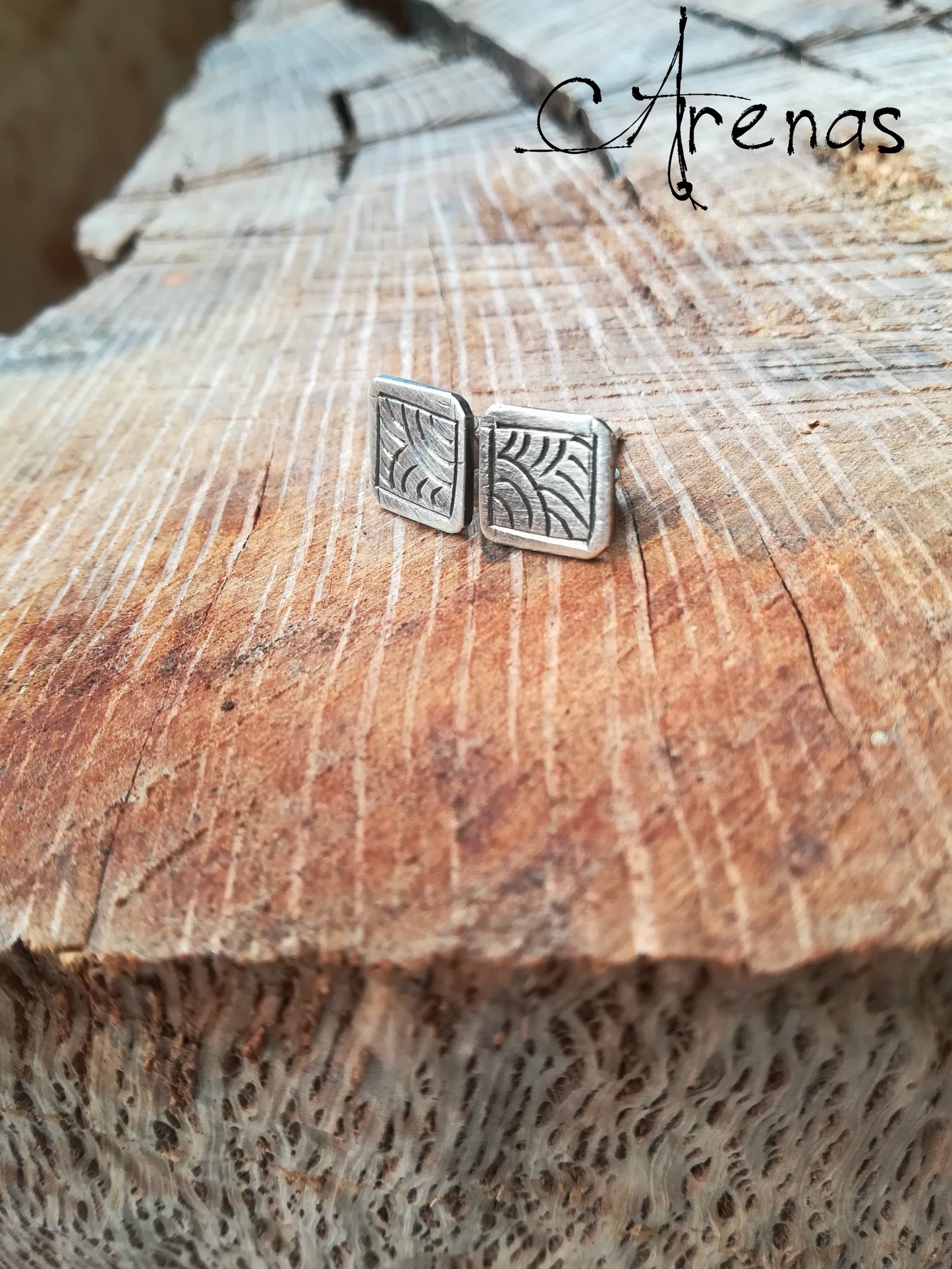 Pendientes Plata Vieja de Botón - Topitos de Plata - ArenasJewelry