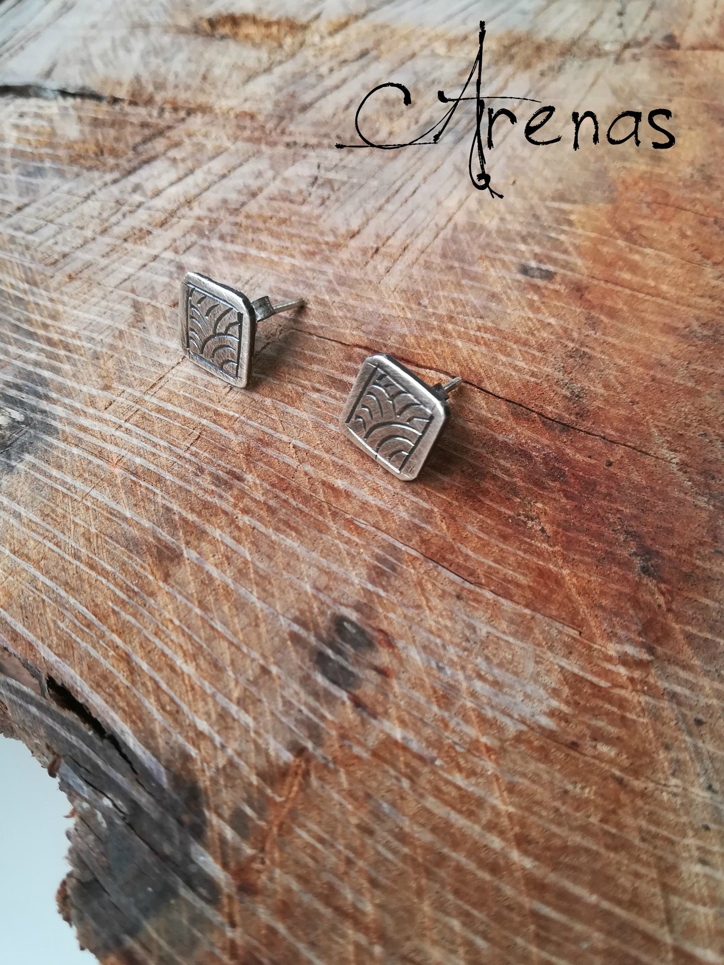 Pendientes Plata Vieja de Botón - Topitos de Plata - ArenasJewelry