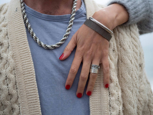 Pulsera Malla de Plata de Ley de 18.5 cm | Arenas Jewelry - ArenasJewelry