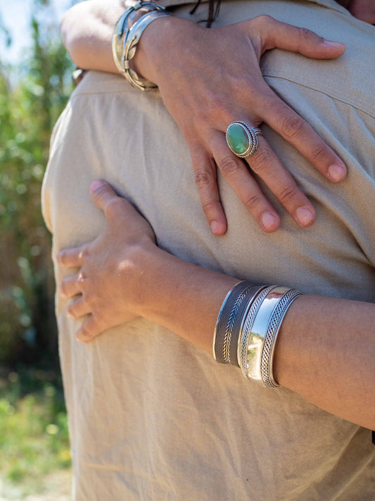 Brazalete de Plata modelo Media Caña - ArenasJewelry