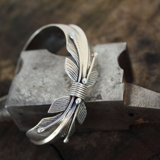 Brazalete hoja de plata | Arenas Jewelry - ArenasJewelry