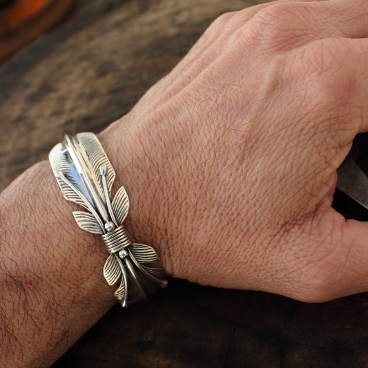 Brazalete hoja de plata | Arenas Jewelry - ArenasJewelry