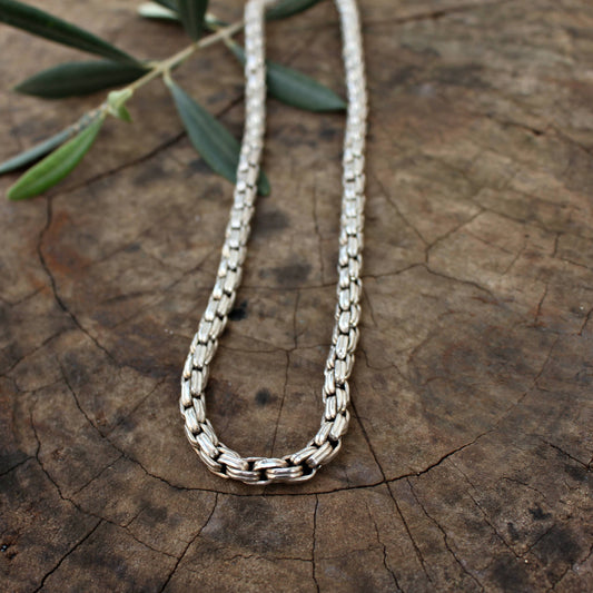 Cadena de plata, colgante en plata modelo cuerda plana - ArenasJewelry