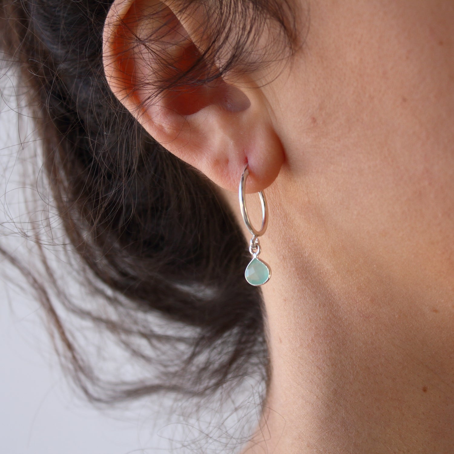 Aros de Plata con Piedras Naturales | Pendientes Hechos a Mano | Diseño Minimalista Unisex - ArenasJewelry