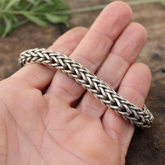 Pulsera de plata de ley 925, modelo cola de zorro redonda |  Arenas Jewelry - ArenasJewelry