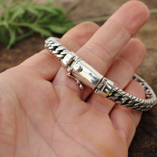 Pulsera de plata de ley 925, Modelo Cubana Doble con cierre |  Arenas Jewelry - ArenasJewelry