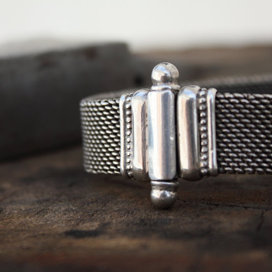 Pulsera Malla de Plata de Ley de 18.5 cm | Arenas Jewelry - ArenasJewelry
