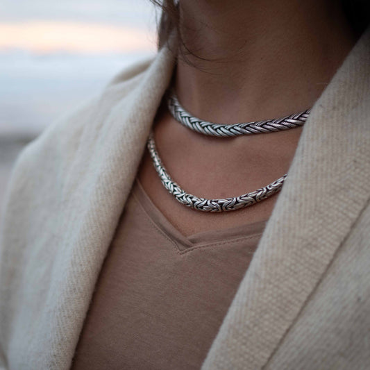 Cadena de plata estilo Bizantino 55cm de largo | Arenas Jewelry - ArenasJewelry