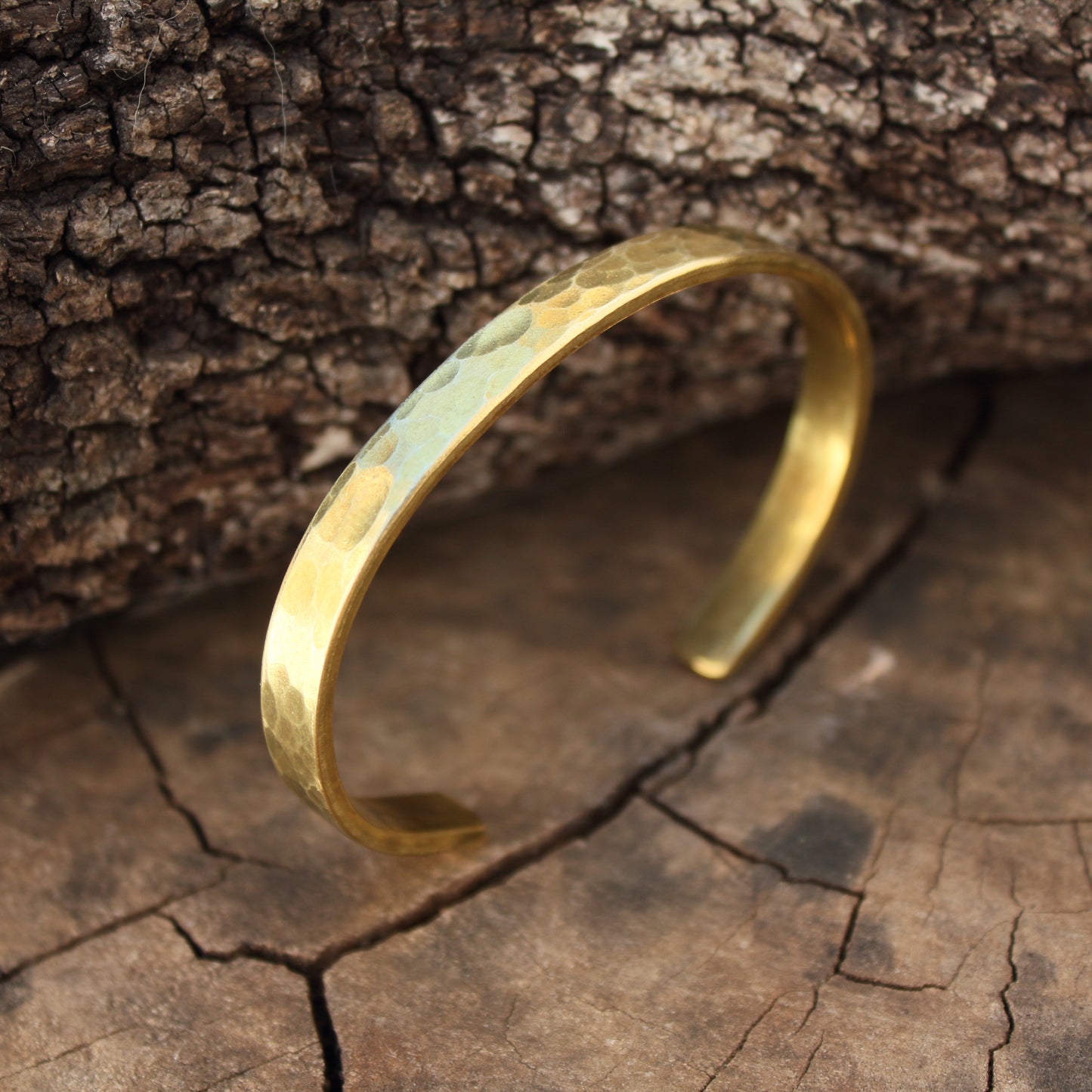 Pulsera de Laton Rústica - Brazalete Rigido Abierto