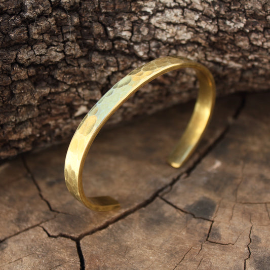 Pulsera de Laton Rústica - Brazalete Rigido Abierto