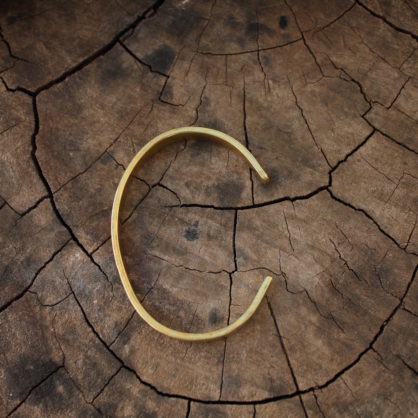 Pulsera de Laton Rústica - Brazalete Rigido Abierto