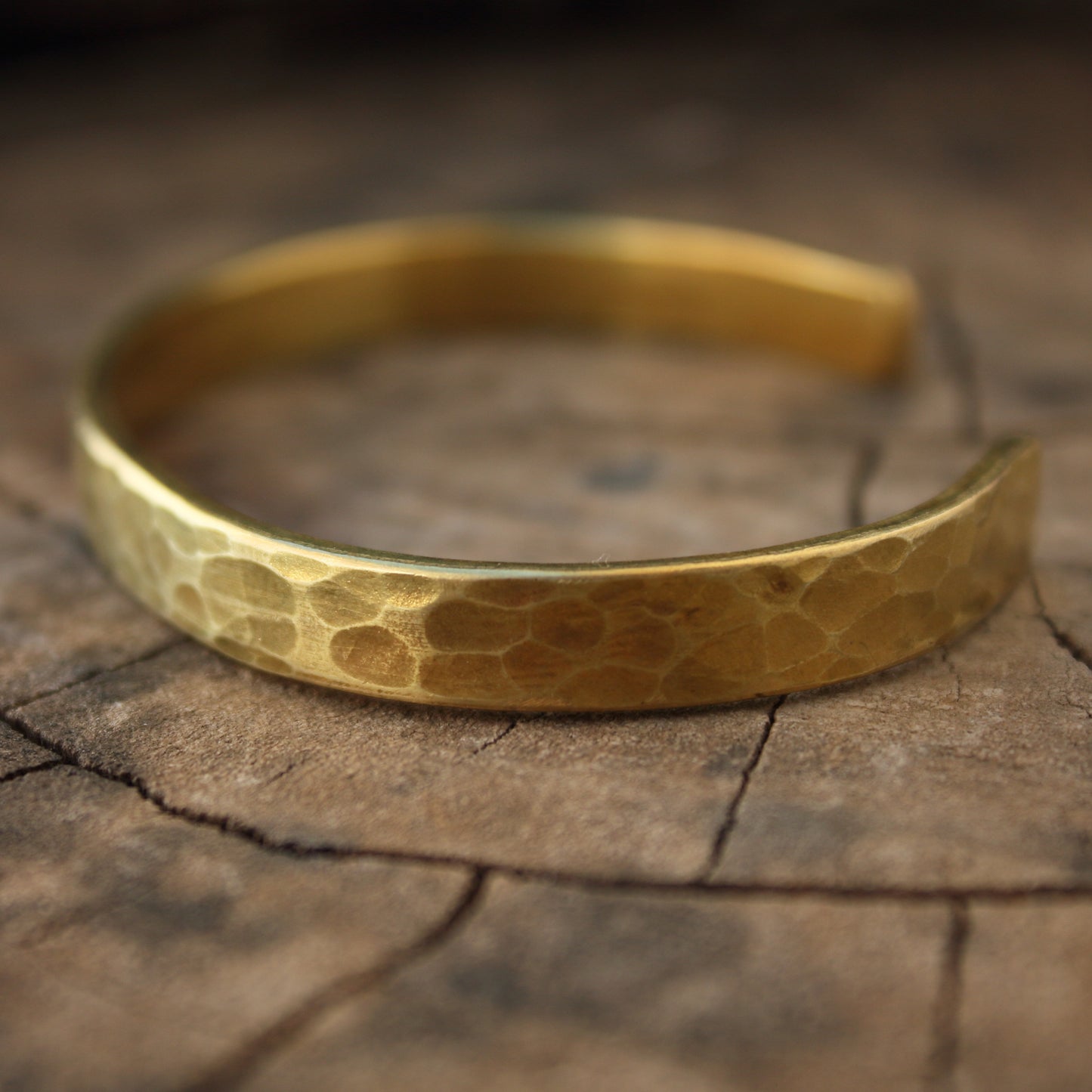 Pulsera de Laton Rústica - Brazalete Rigido Abierto