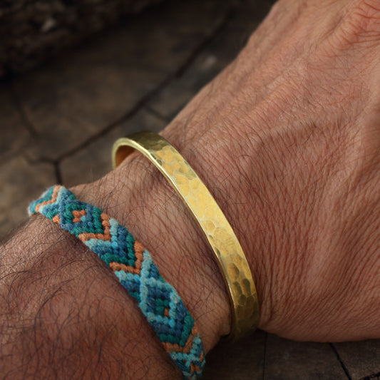 Pulsera de Laton Rústica - Brazalete Rigido Abierto