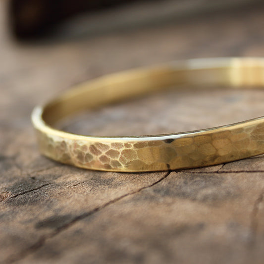 Pulsera de Laton Maciza - Brazalete Rigido - Pulsera Laton Rústica - ArenasJewelry