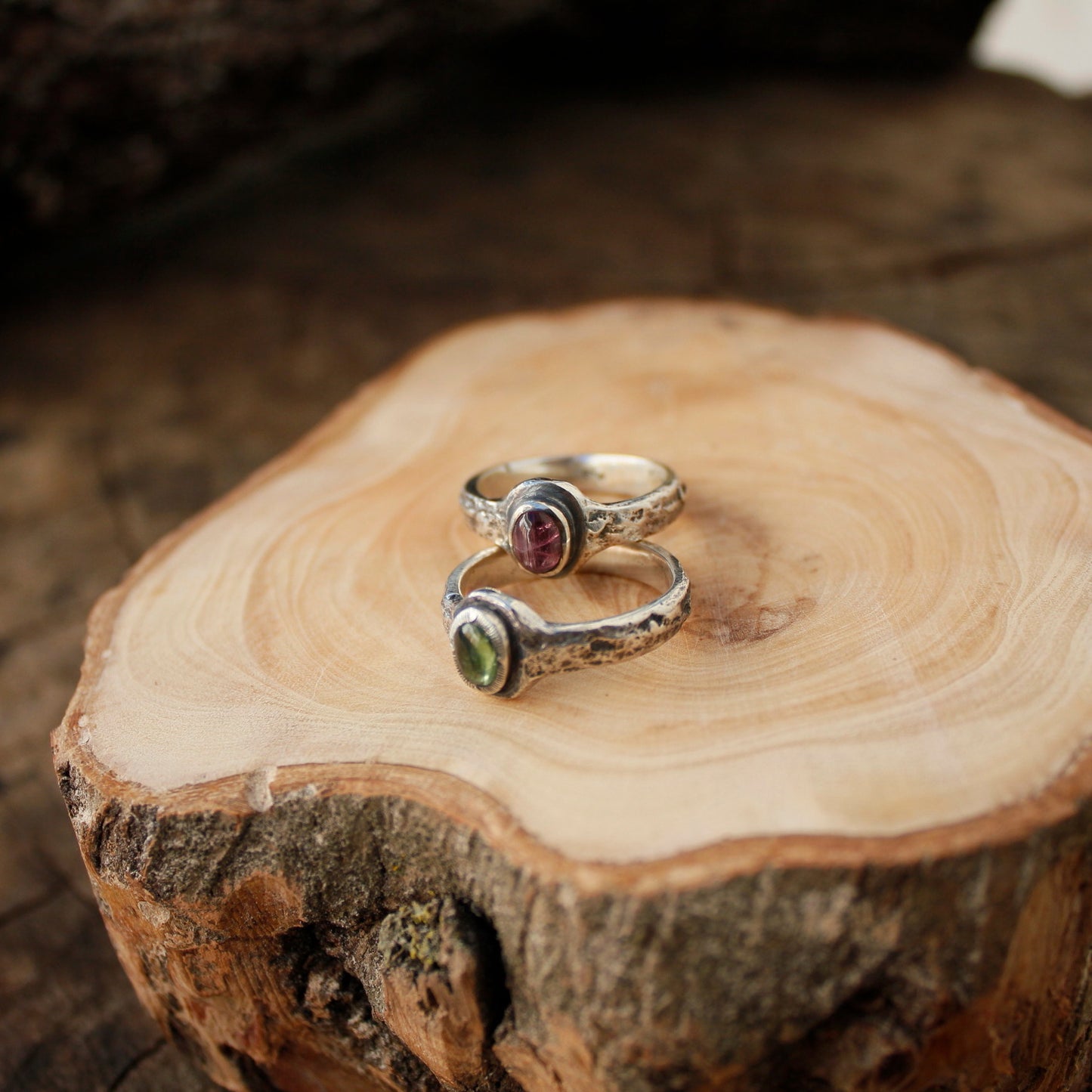 Anillo de Turmalina Rosa y  Plata de Ley | Hecho a Mano Talla 16 (7 1/2US)