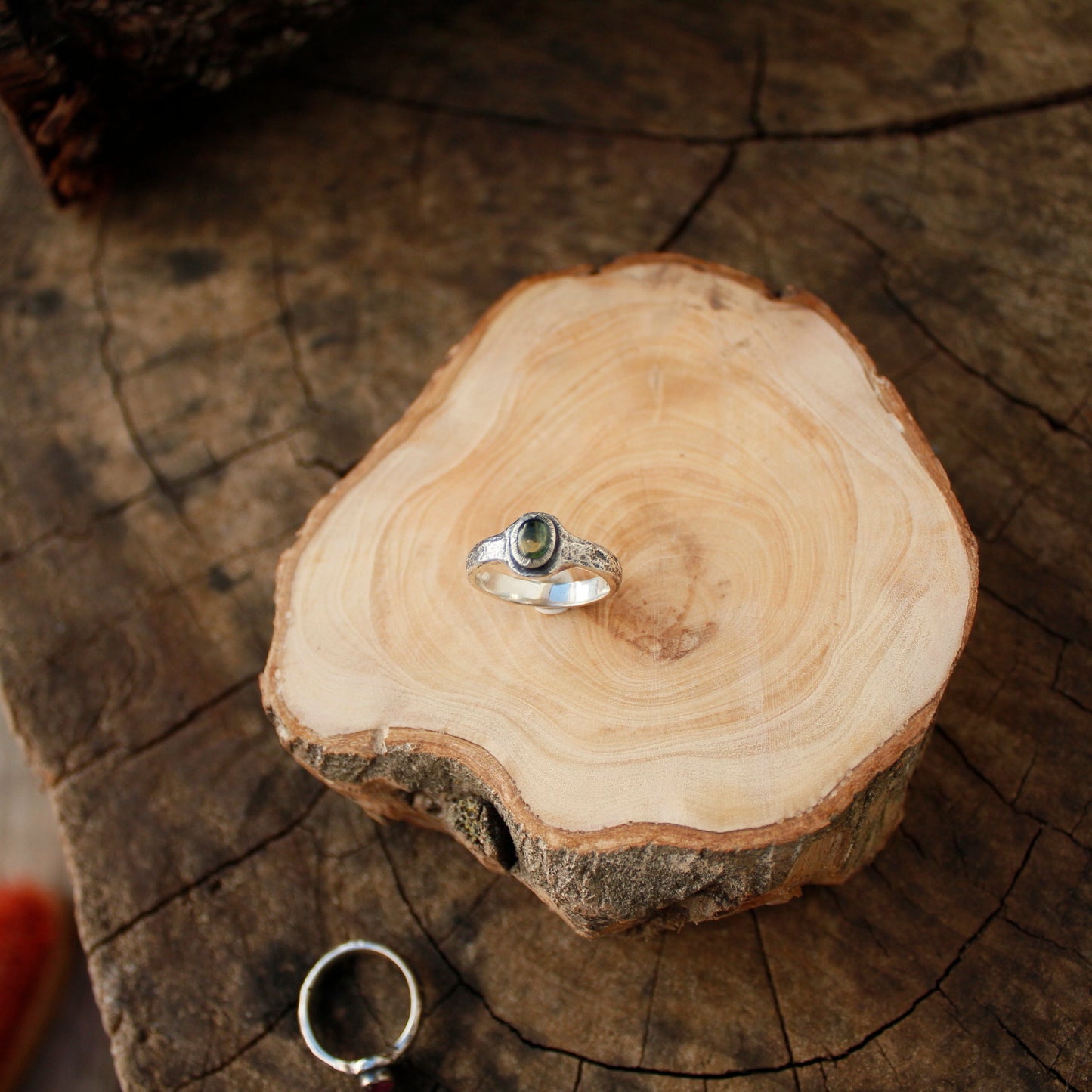 Anillo de Turmalina Rosa y  Plata de Ley | Hecho a Mano Talla 16 (7 1/2US)