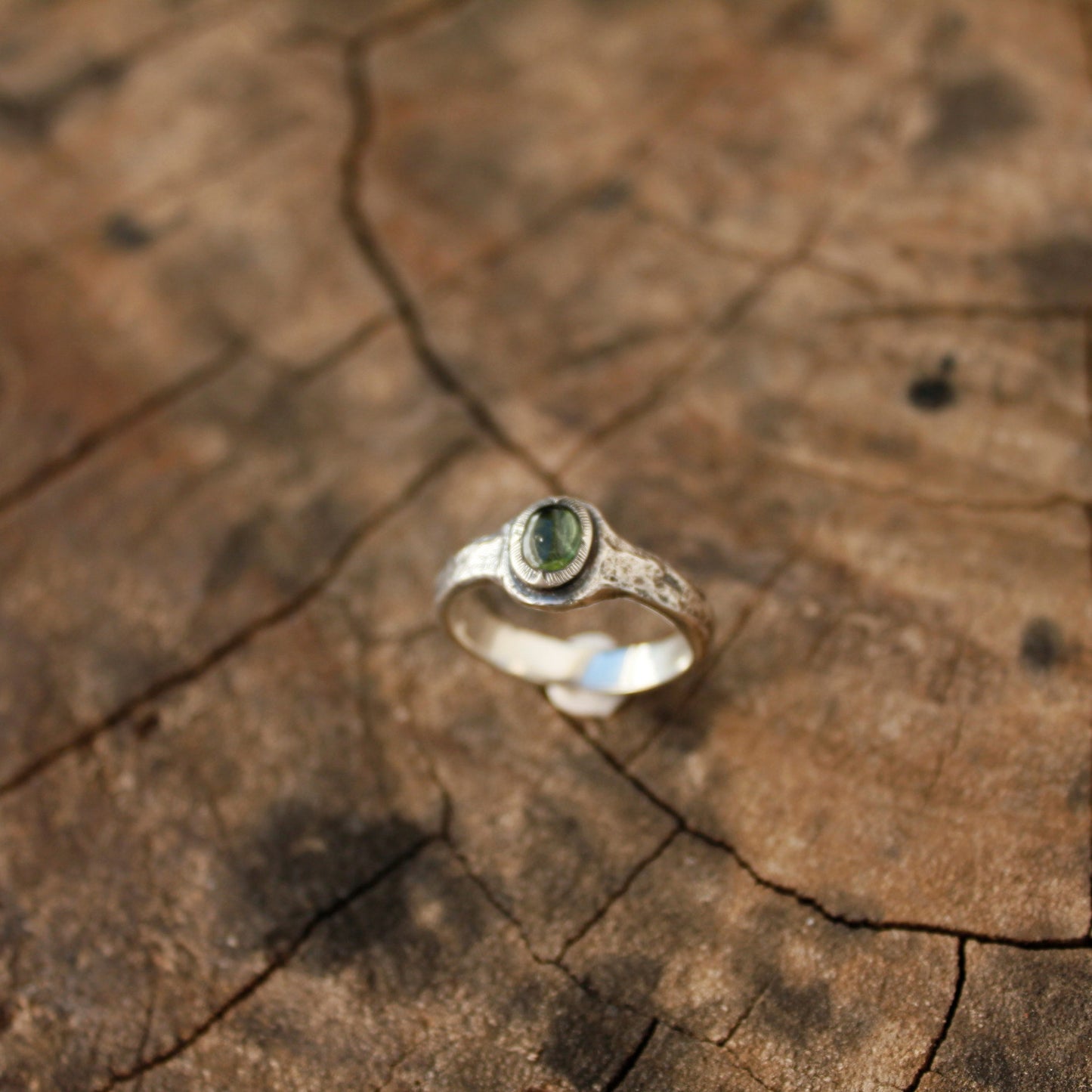 Anillo de Turmalina Rosa y  Plata de Ley | Hecho a Mano Talla 16 (7 1/2US)