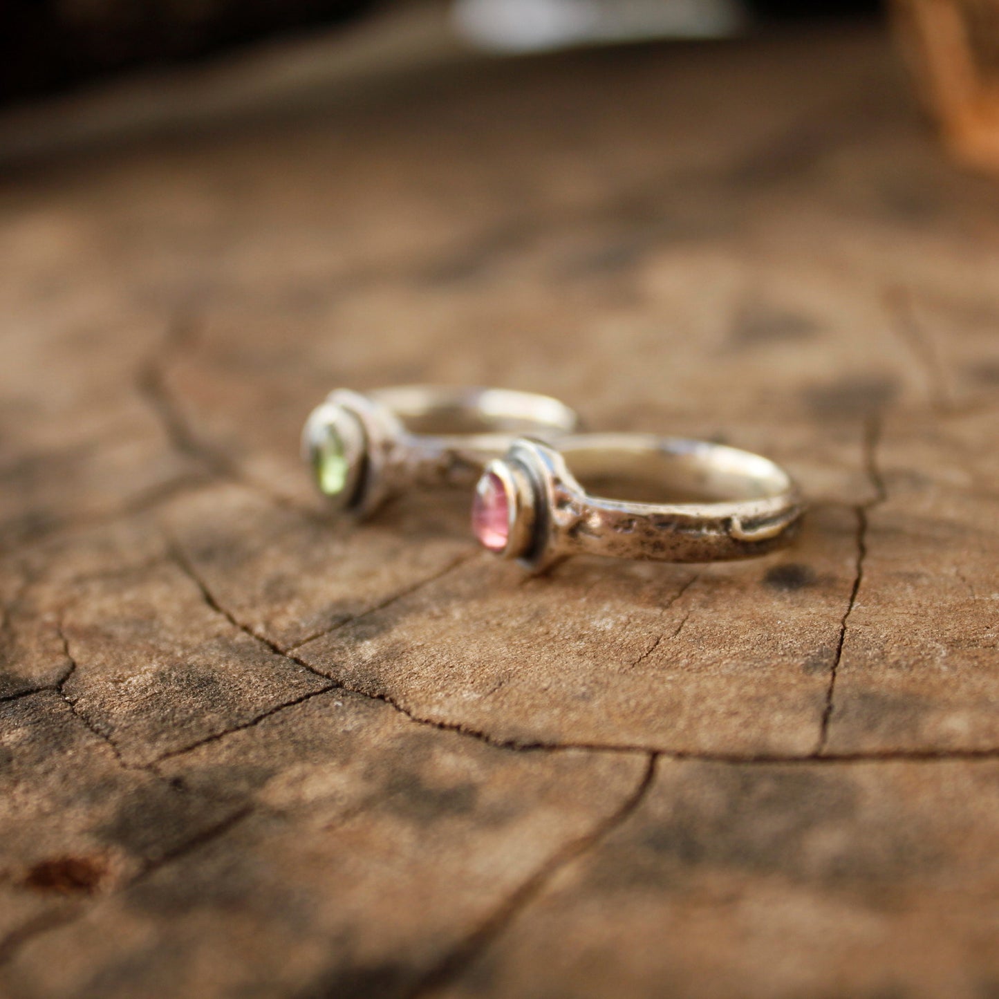 Anillo de Turmalina Rosa y  Plata de Ley | Hecho a Mano Talla 16 (7 1/2US)