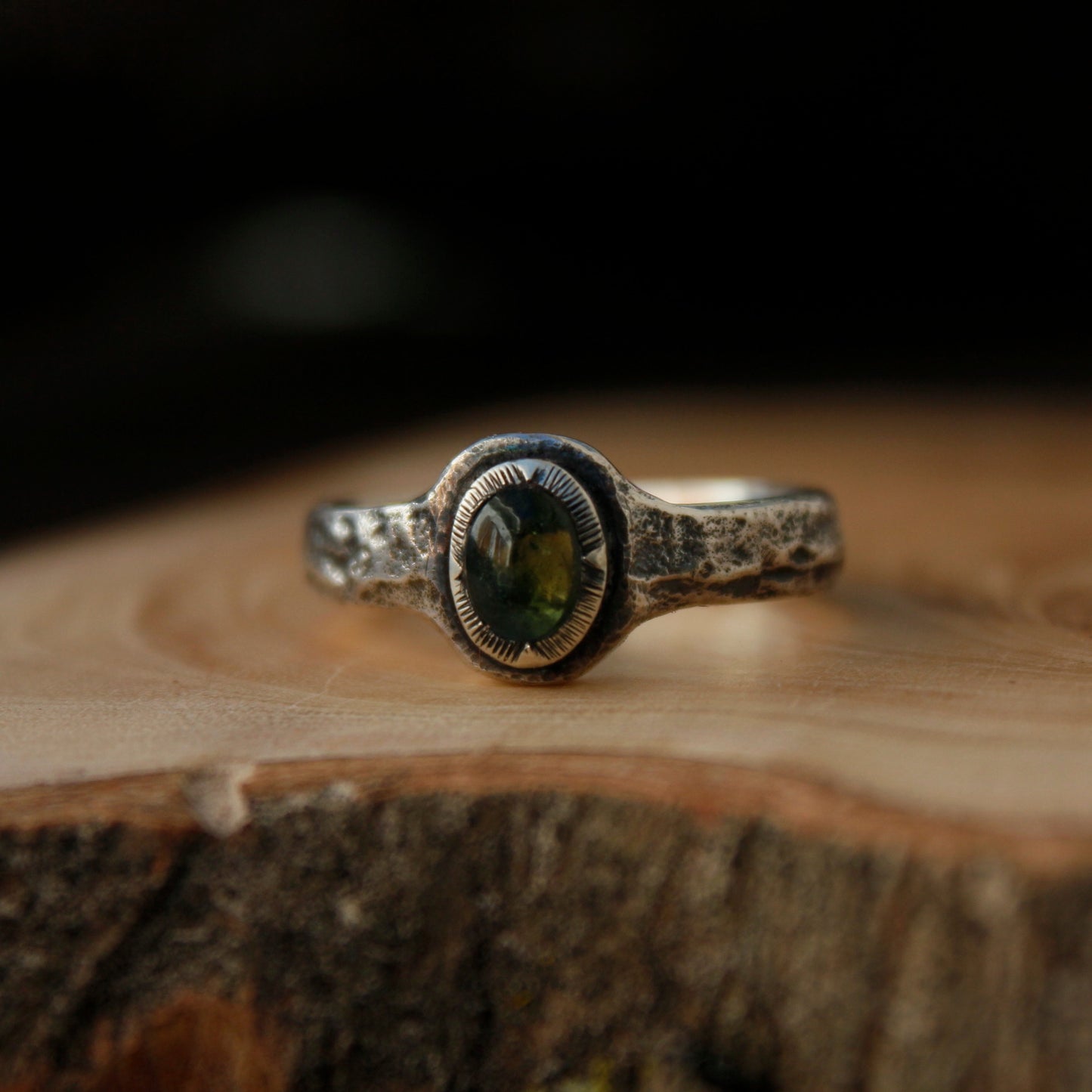 Anillo de Turmalina Rosa y  Plata de Ley | Hecho a Mano Talla 16 (7 1/2US)