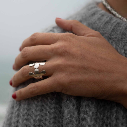 Anillo de Plata modelo Hojas Talla 15 - ArenasJewelry
