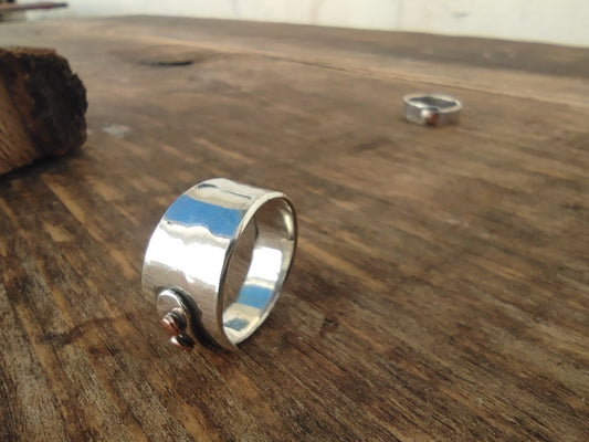 Anillo de Plata y Cobre II Texturizado | Hecho a medida - ArenasJewelry