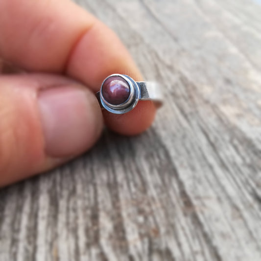 Anillo de Rubí estrella y  Plata de Ley | Hecho a Mano Talla 15 (7 1/2US) - ArenasJewelry