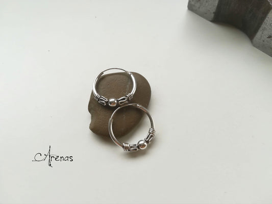 Aros de Plata 18mm - Argollas de Plata Bali - ArenasJewelry