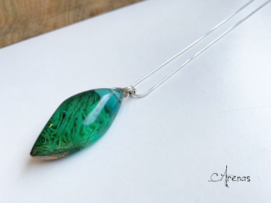 Colgante Resina Epoxi y Maderan | Hoja - ArenasJewelry