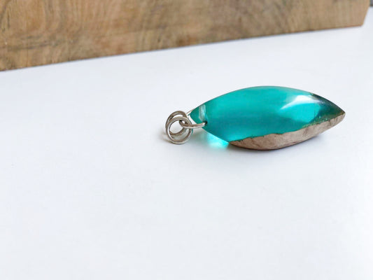Colgante Resina Epoxi y Maderan | Hoja - ArenasJewelry