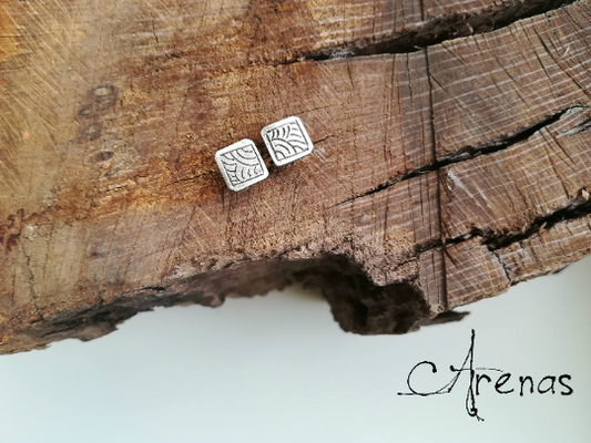 Pendientes Plata Vieja de Botón - Topitos de Plata - ArenasJewelry