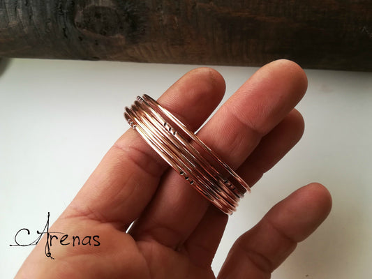 Pulseras | Set de 6 Pulseras de Cobre - ArenasJewelry