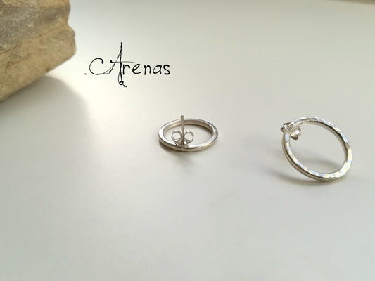 Pendientes de Botón en forma de Aros de 18mm de diámetro - ArenasJewelry
