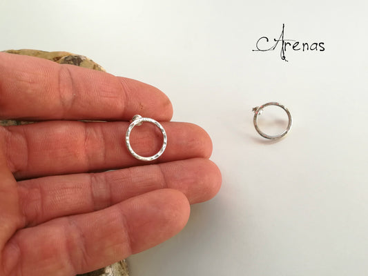 Pendientes de Botón en forma de Aros de 18mm de diámetro - ArenasJewelry